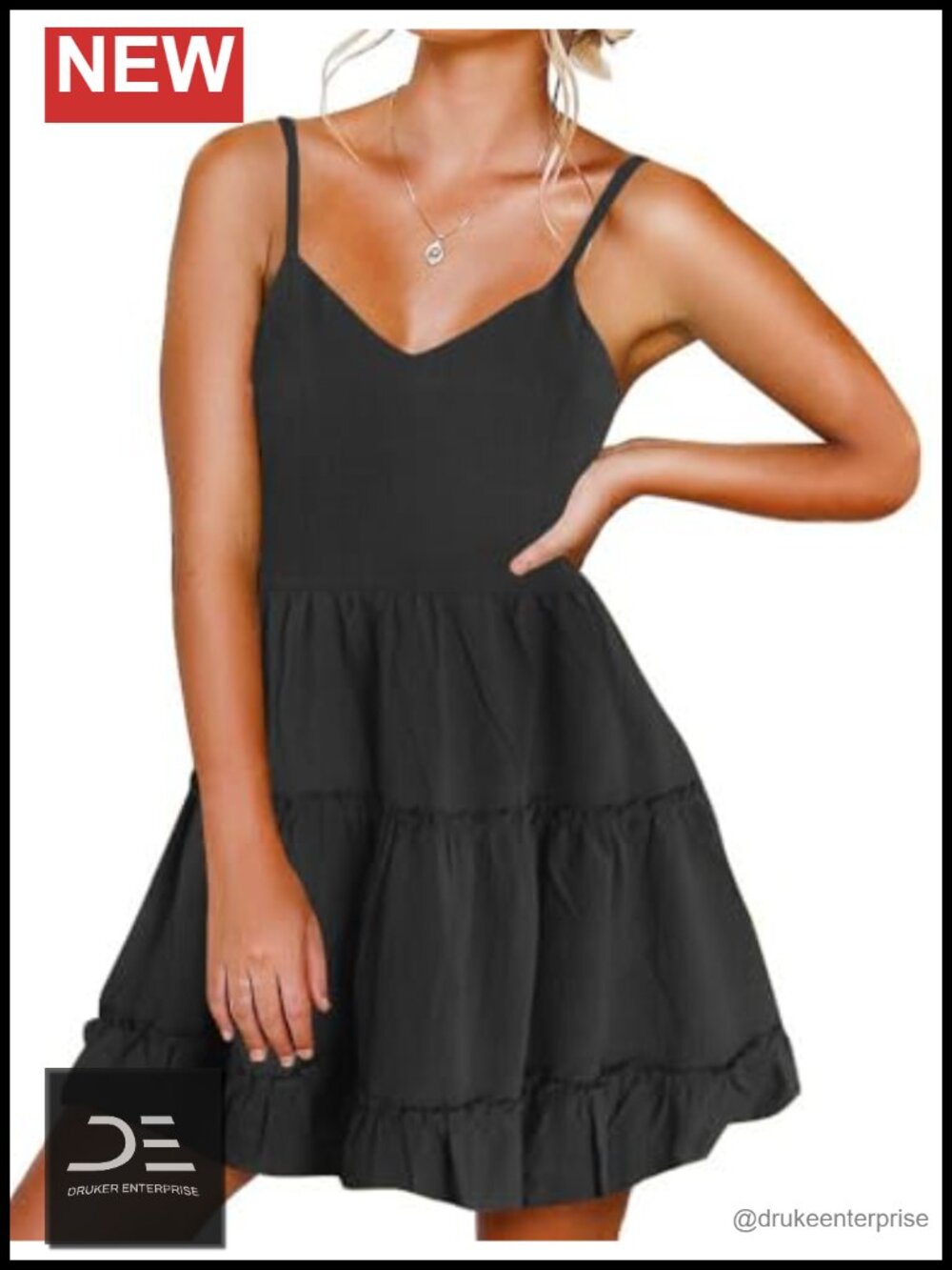 Women Floral Tiered Mini Dress Spaghetti Strap V Neck Backless A Line Swing